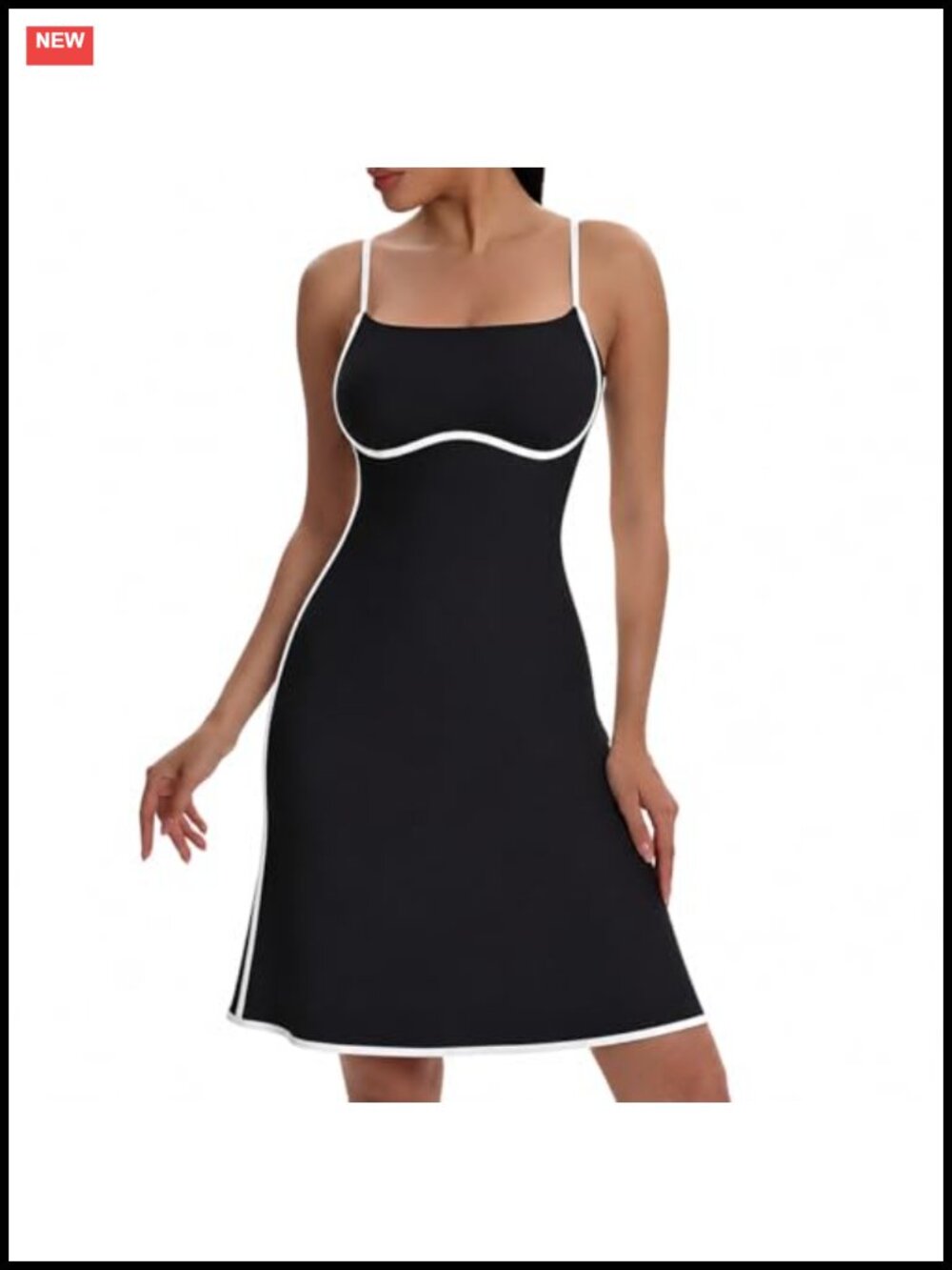 Womens Tennis Dress Built-in Shorts Athletic A-Line Side Pocket